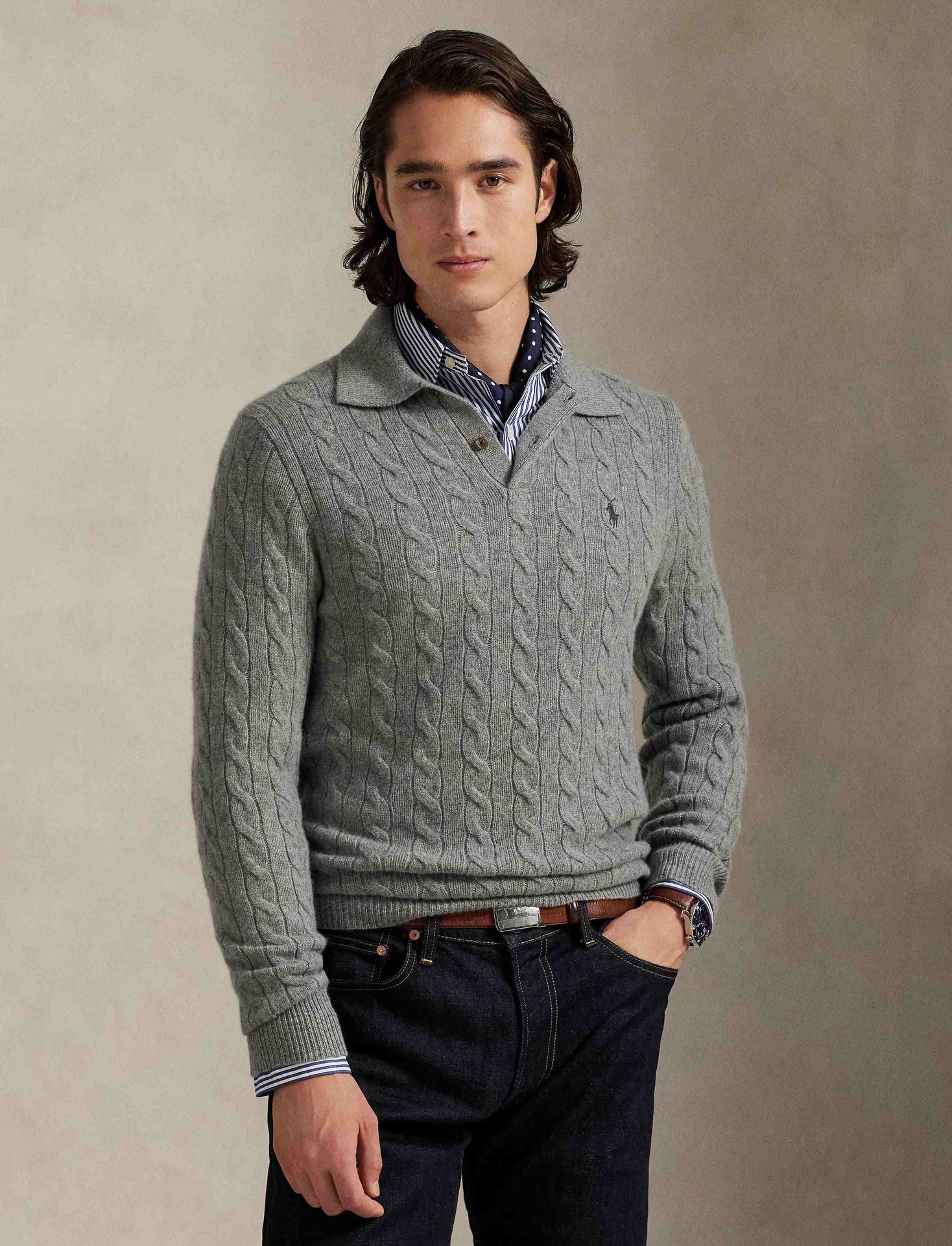 POLO RALPH LAUREN Wełniany sweter Regular Fit z dodatkiem kaszmiru