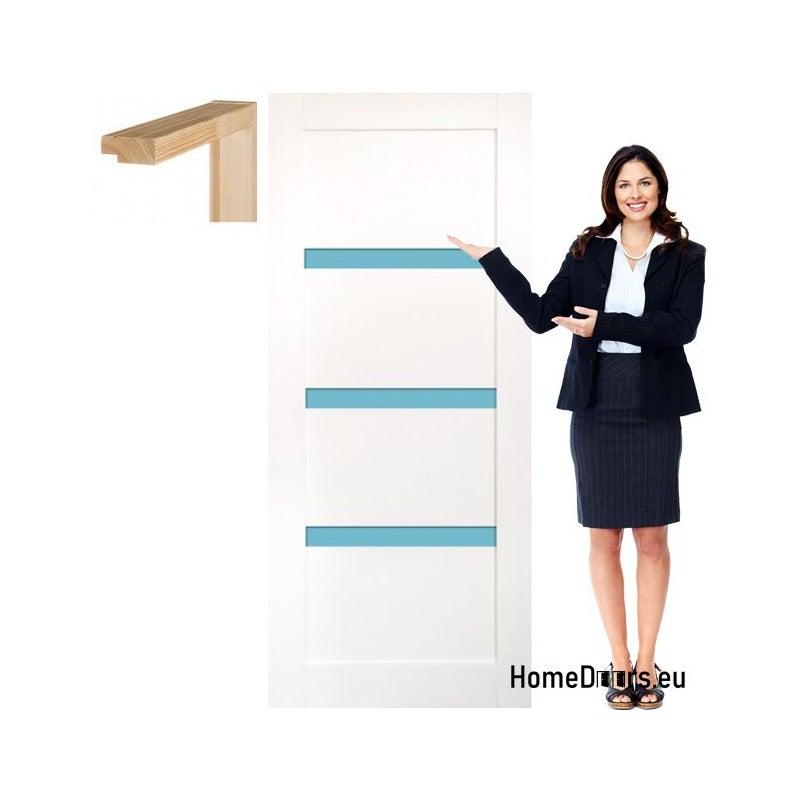 HOMEDOORS Drzwi drewniane z ościeżnicą lakierowane OV1 90 Prawe