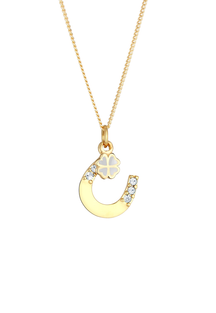 Elli Damski wisiorek podkowa z kryształami, srebro 925 Sterling Silver Naszyjniki 1 ct