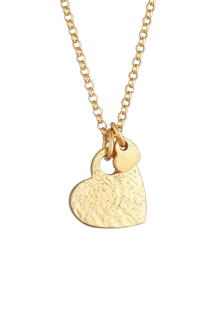 Elli Damski wisiorek serce Love Organic Look Trend w srebrze próby 925 Sterling Silver Naszyjniki 1 ct