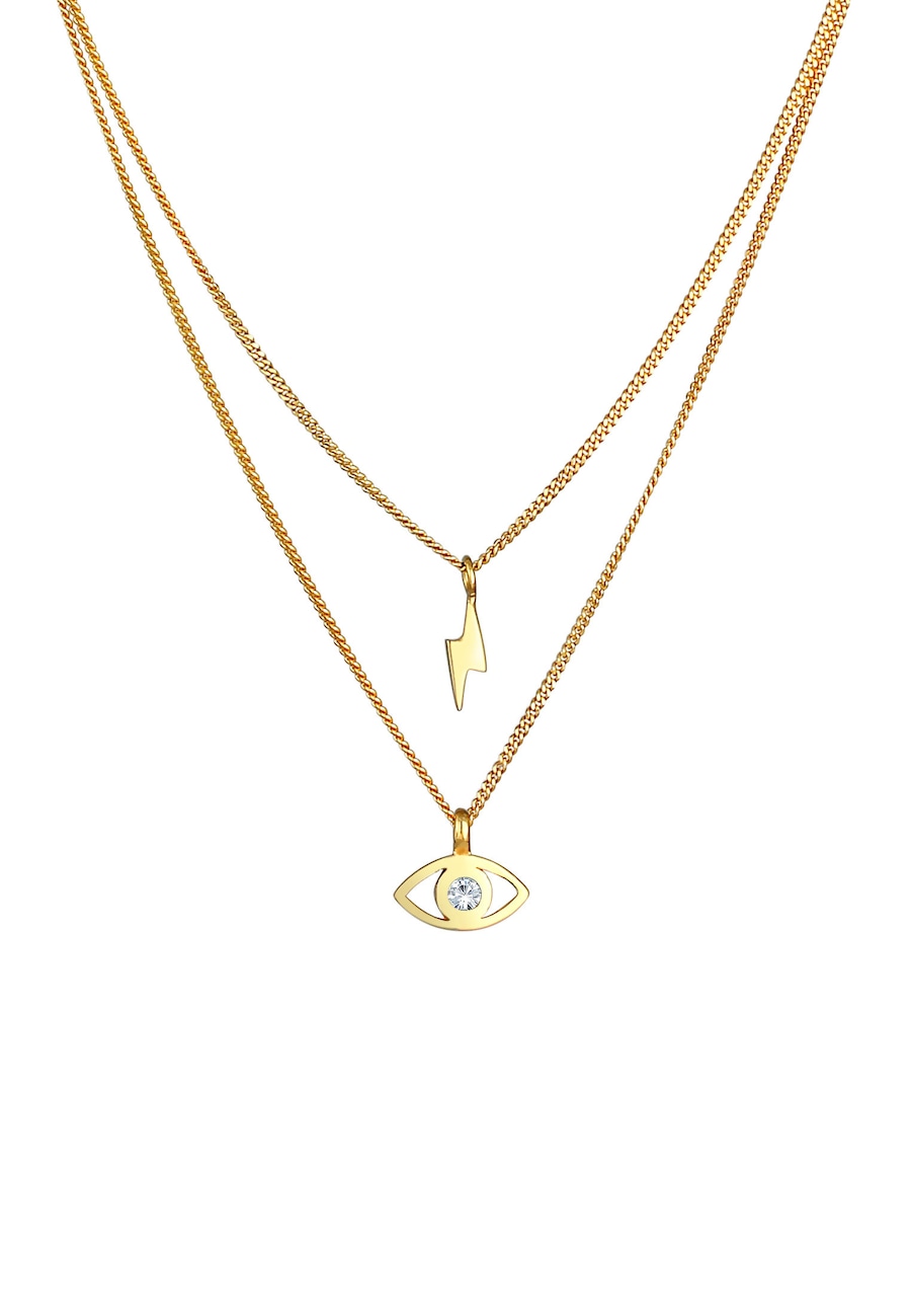 Elli Damski wisiorek Evil Eye, Piorun kryształami w srebrze 925 sterling silver Naszyjniki 1 ct
