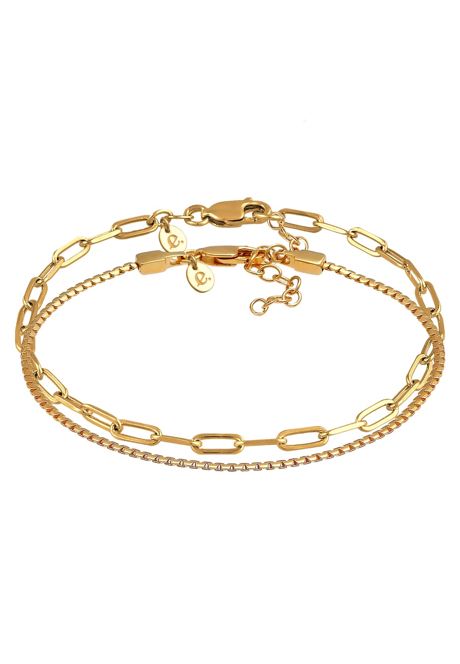 Elli PREMIUM Damski zestaw podstawowy 2 częściowy z rodowanego srebra próby 925 Sterling Silver Bransoletki 1 ct