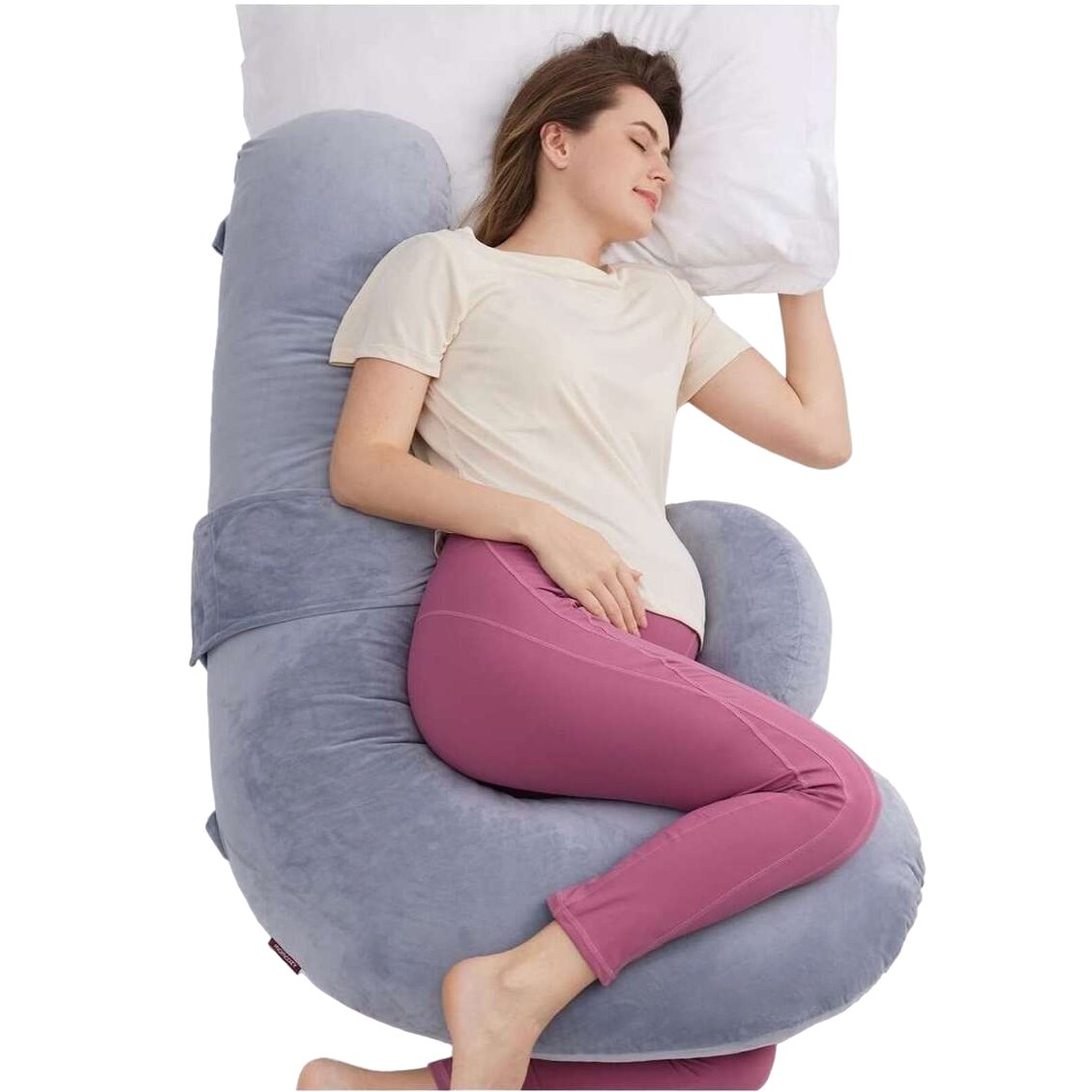 Momcozy PP007 Poduszka ciążowa w kształcie litery F Szara PP007-GR00NB-A