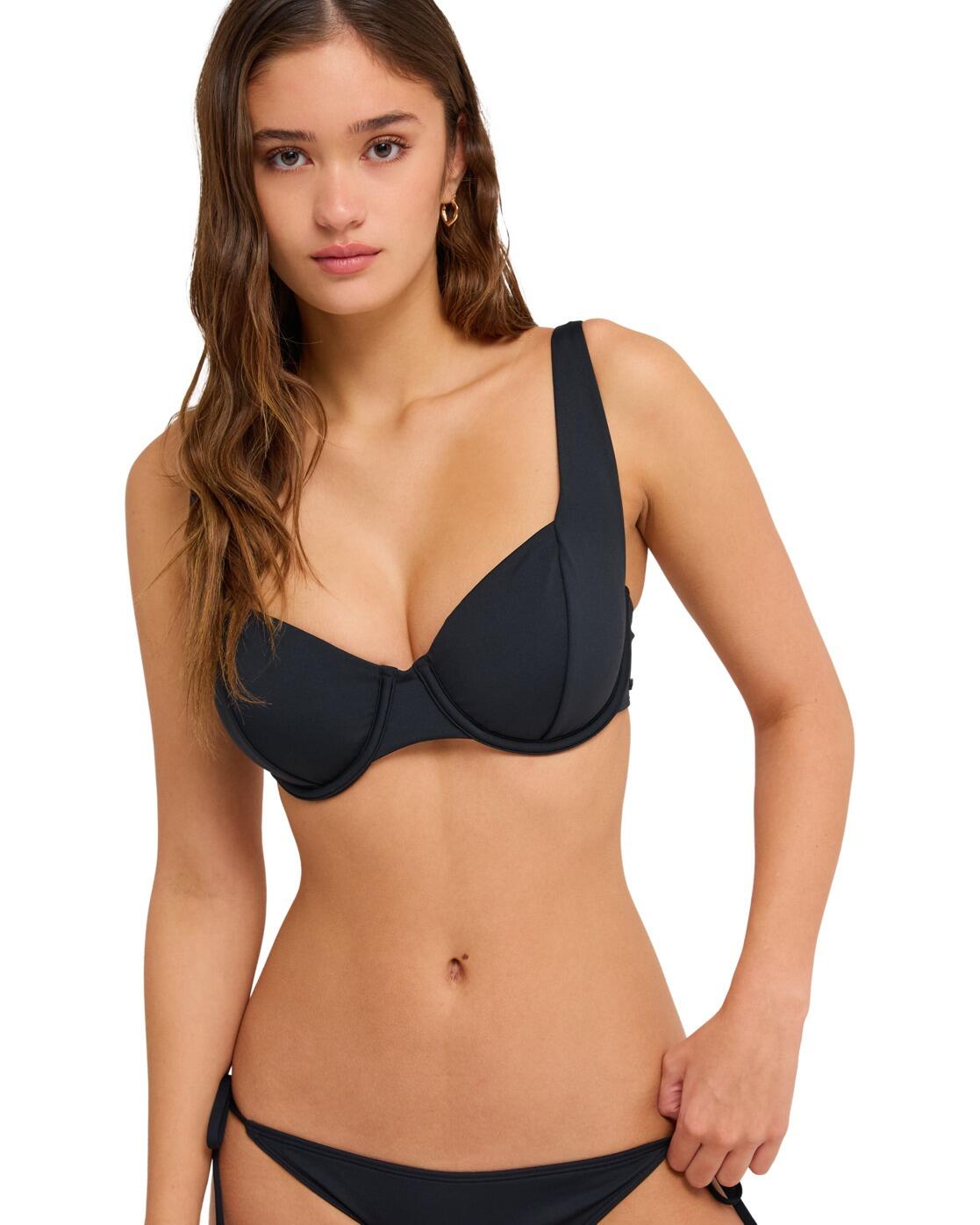 Stanik bikini D-cup dla Kobiety BEACH CLASSICS Czarny