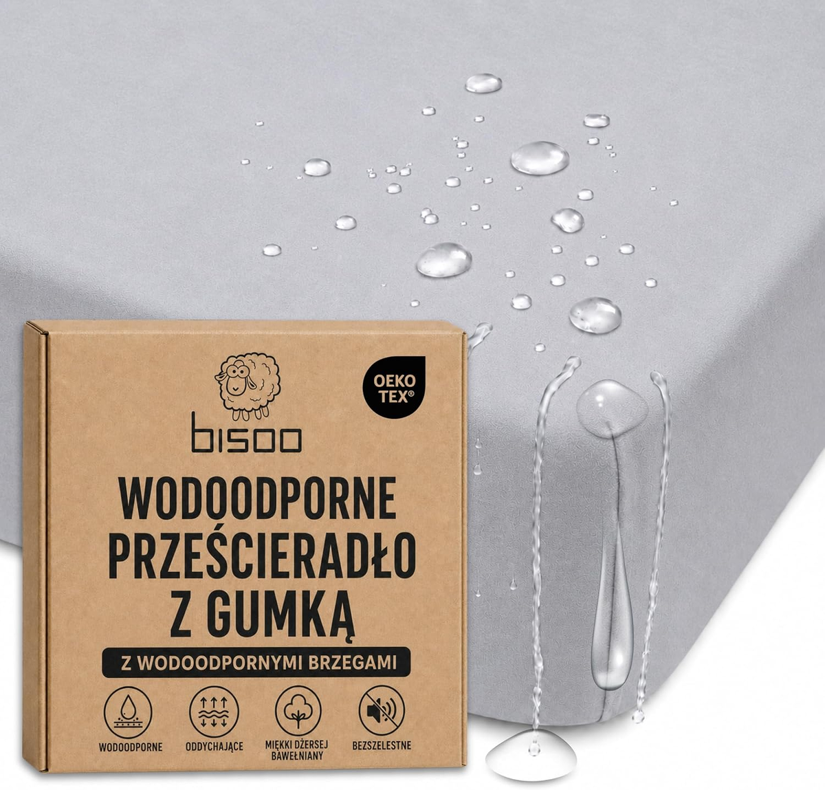 Wodoodporne prześcieradło dziecięce 60x125 cm - bawełna jersey