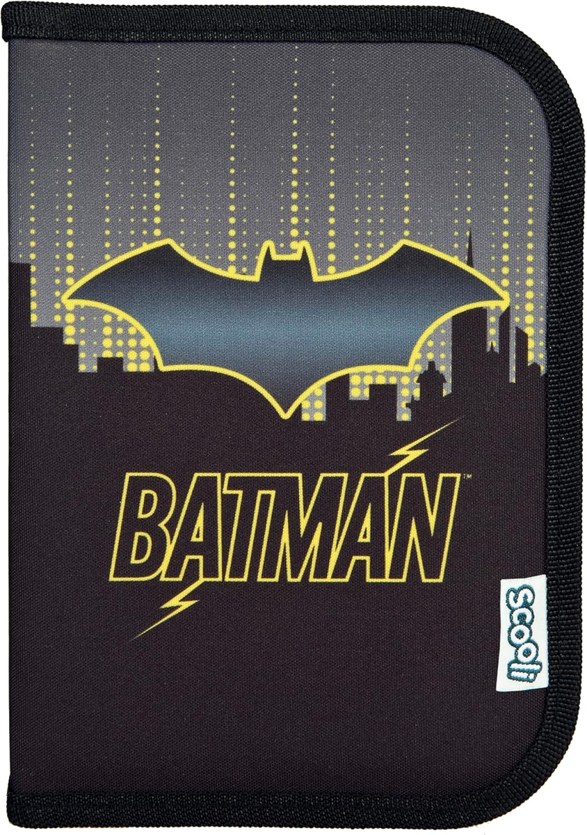Piórnik z wyposażeniem Batman dla dzieci 20x14 cm z kredkami