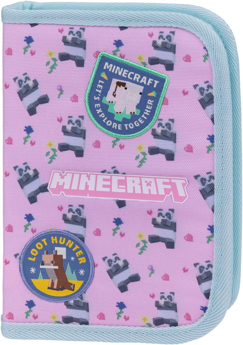 Piórnik Minecraft Panda dla chłopców i dziewczynek, szkolny z dwiema