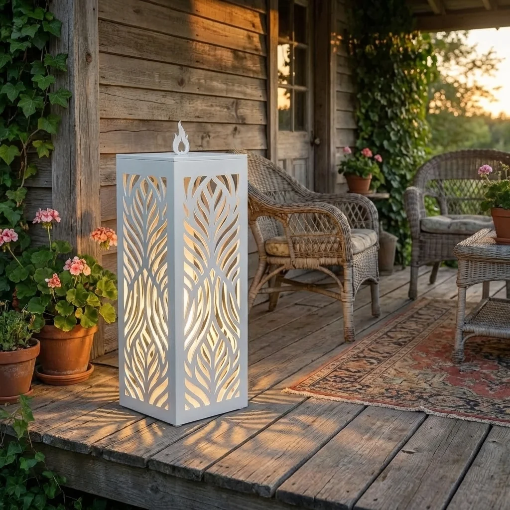 Cień Natury – Metalowy Lampion Ogrodowy