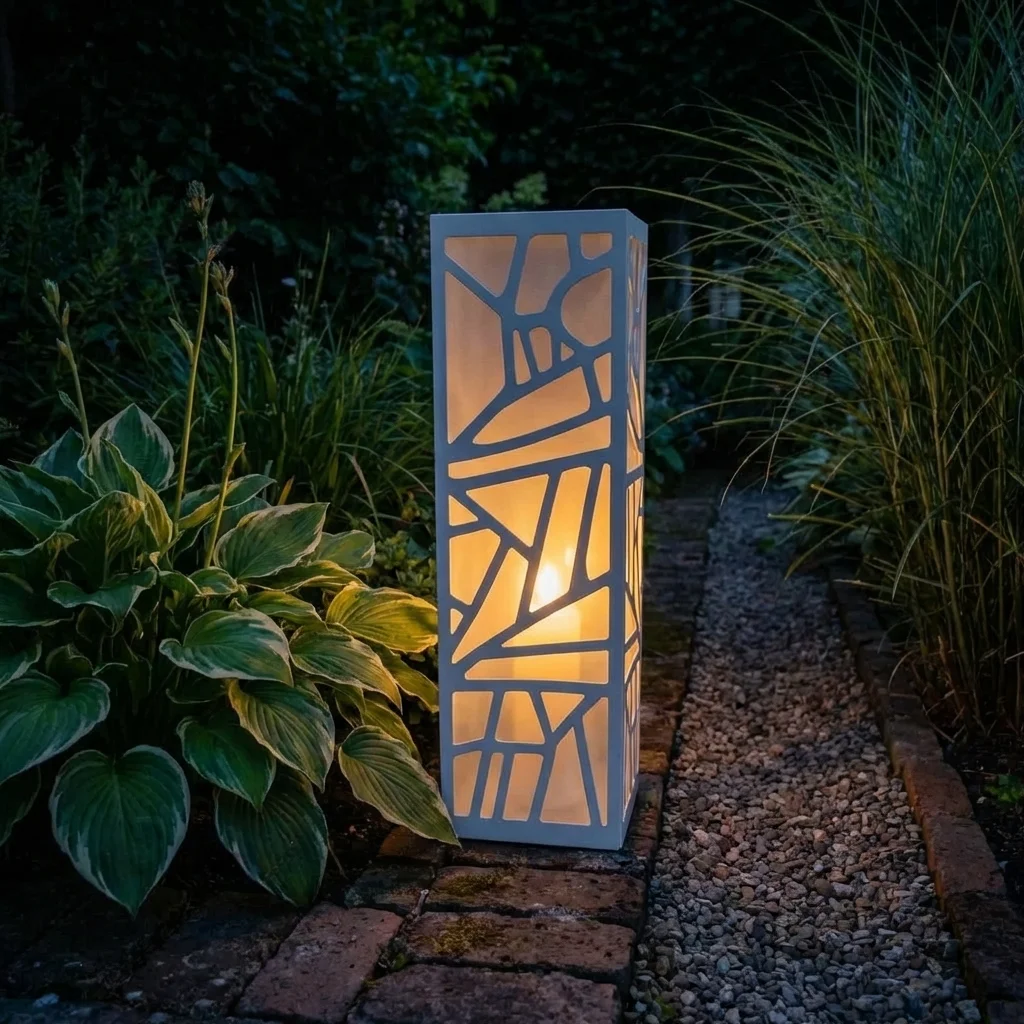 Leśny Rytm – Metalowy Lampion Ogrodowy
