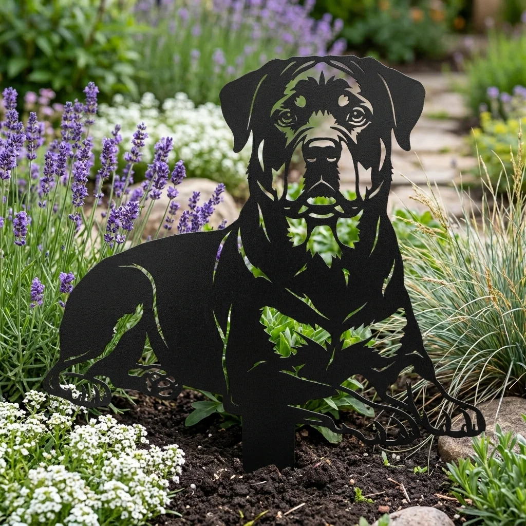 Rottweiler v3 – metalowa dekoracja ogrodowa