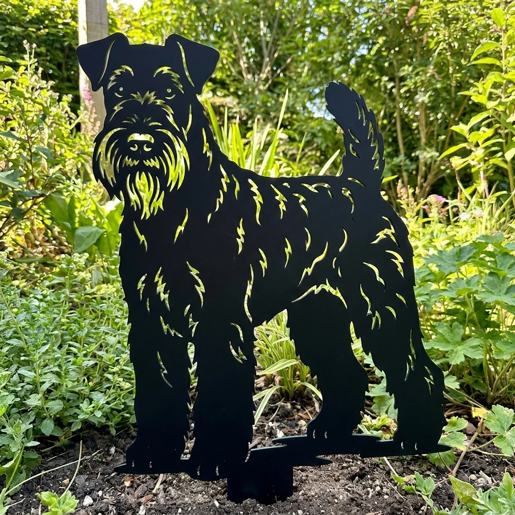 Kerry Blue Terrier v3 – Dekoracja Ogrodowa Metalowa