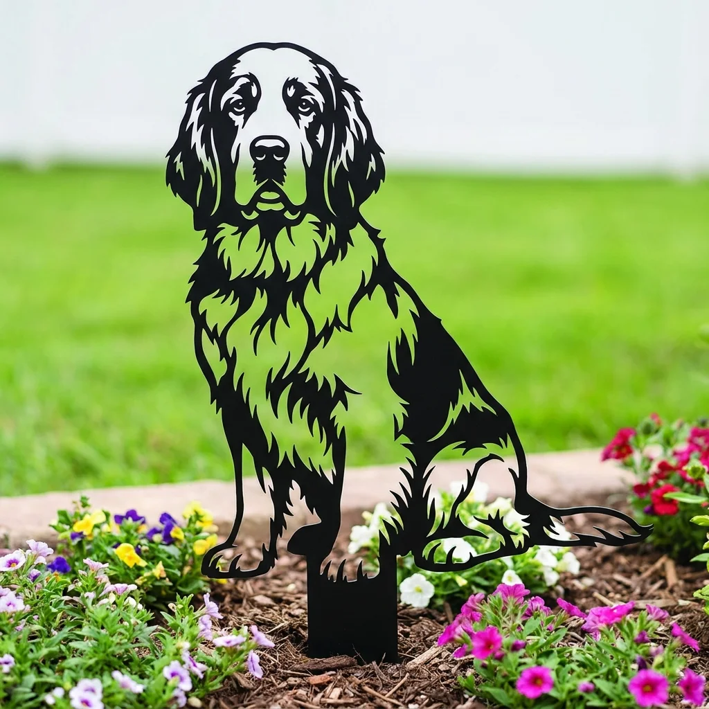 Clumber Spaniel v2 – Dekoracja Ogrodowa Metalowa