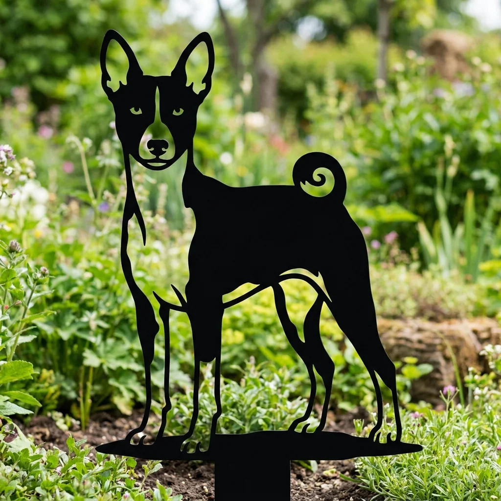 Basenji v3 – Dekoracja Ogrodowa Metalowa