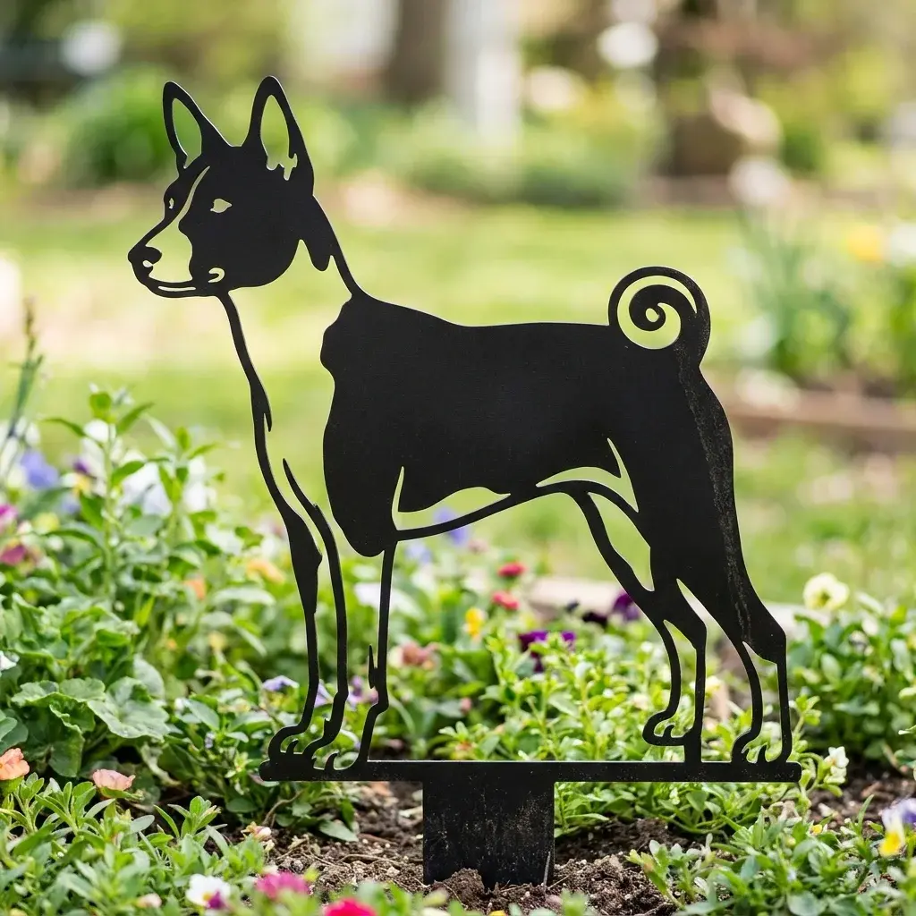 Basenji v2 – Dekoracja Ogrodowa Metalowa