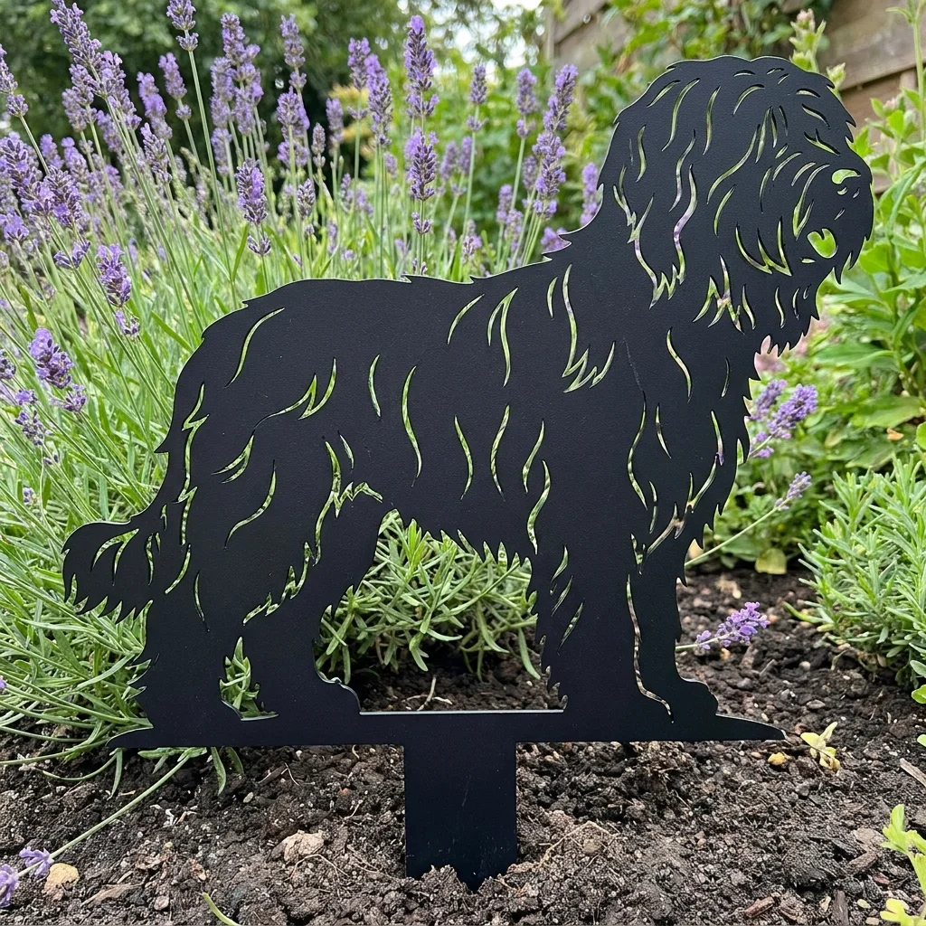 Owczarek francuski Briard v4 – Dekoracja Ogrodowa Metalowa