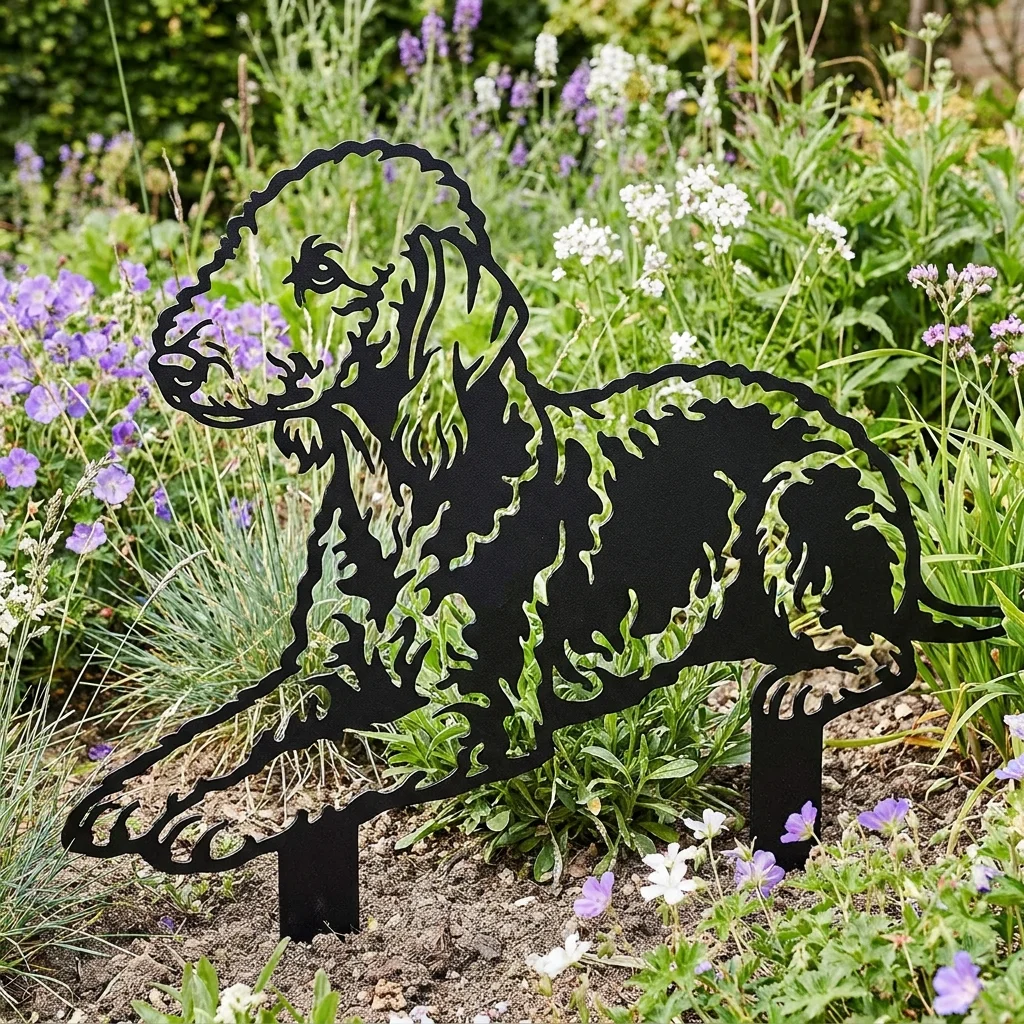 Bedlington Terrier v4 – Dekoracja Ogrodowa Metalowa