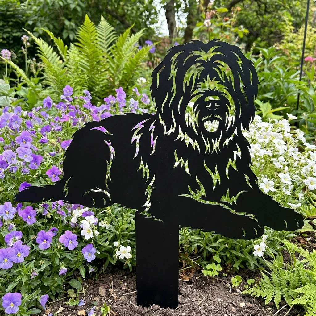 Owczarek francuski Briard v2 – Dekoracja Ogrodowa Metalowa