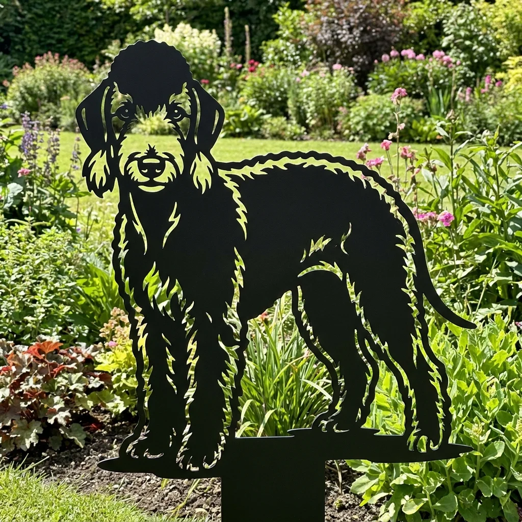 Bedlington Terrier v3 – Dekoracja Ogrodowa Metalowa