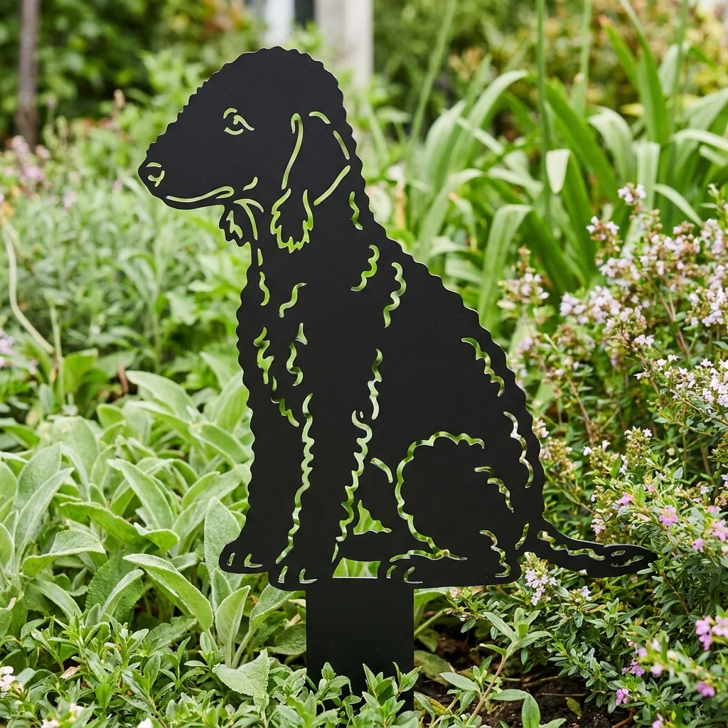 Bedlington Terrier – Dekoracja Ogrodowa Metalowa