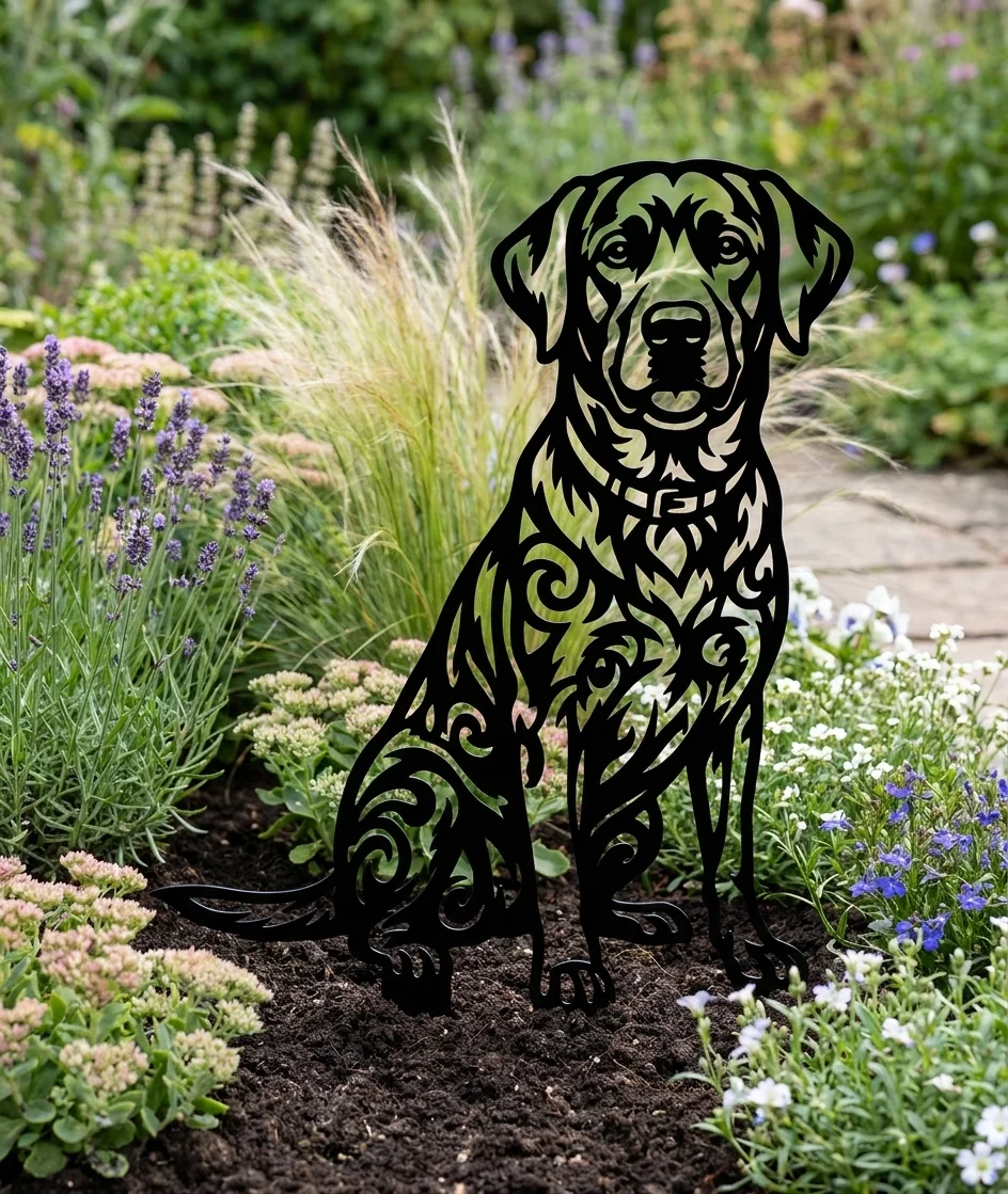 Labrador Retriever v2 – metalowa dekoracja ogrodowa
