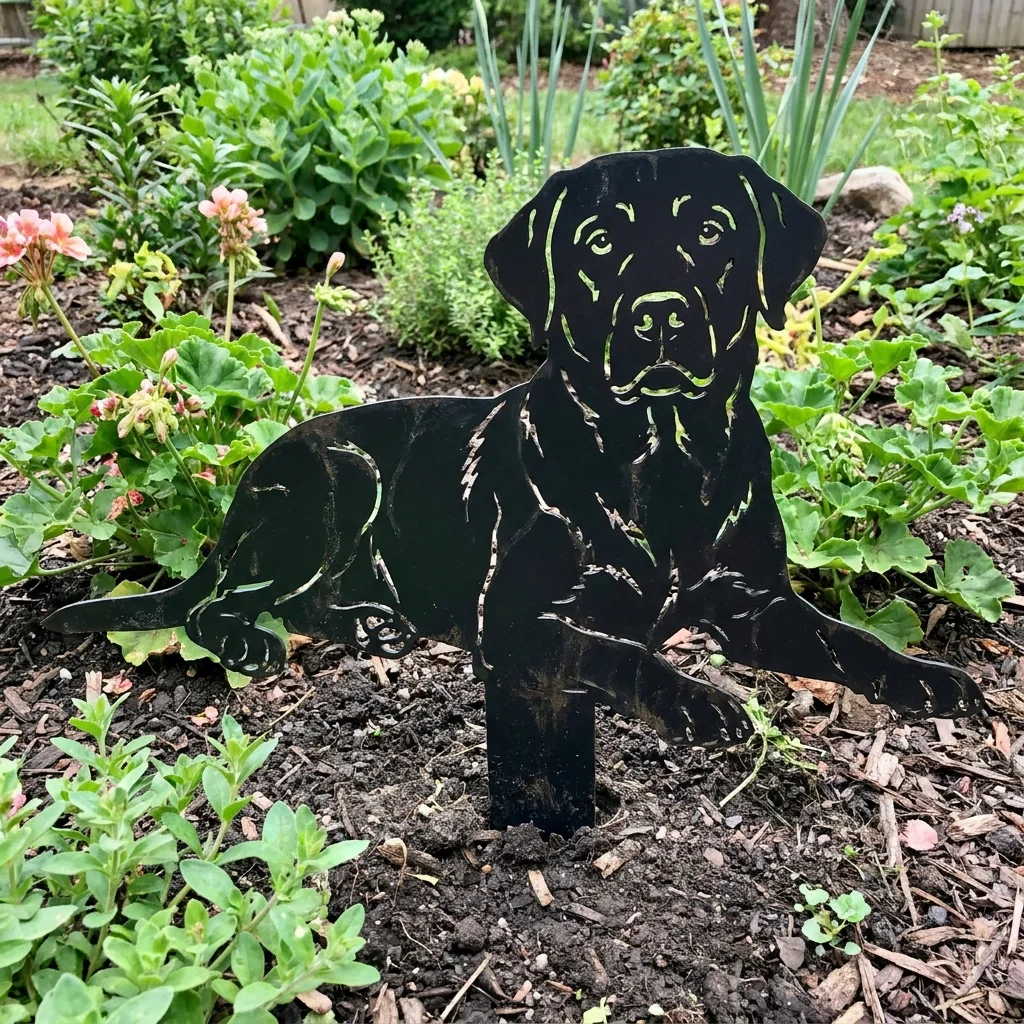 Labrador Retriever – metalowa dekoracja ogrodowa