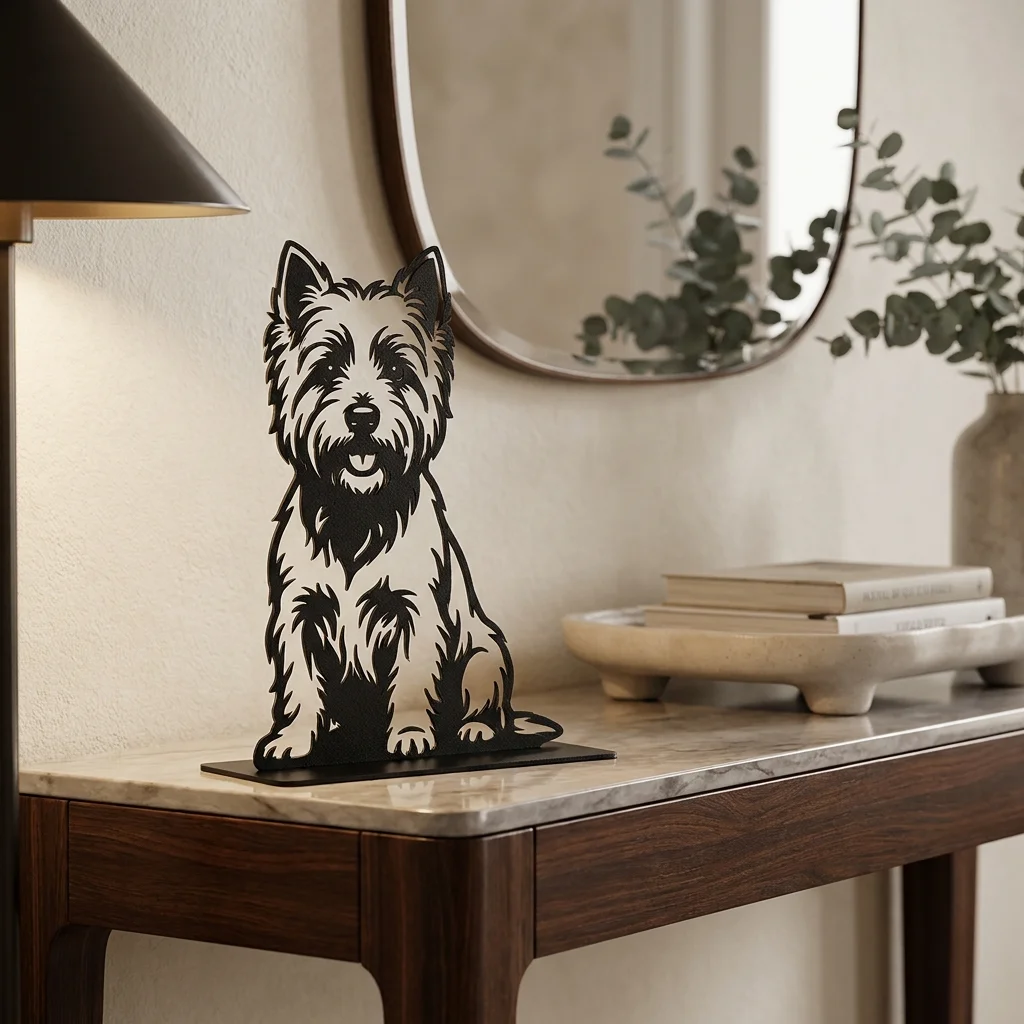 West Highland White Terrier metalowa dekoracja wolnostojąca