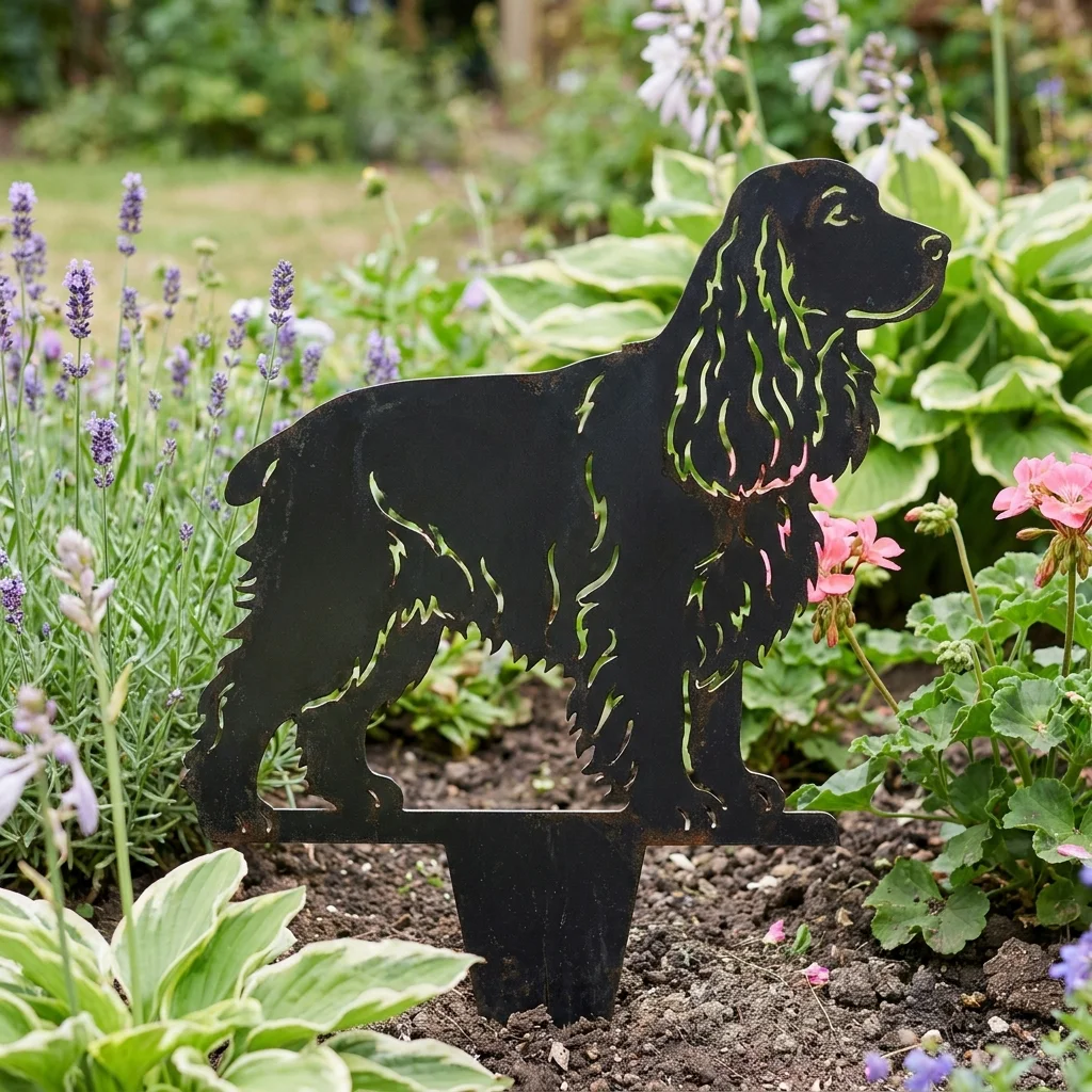 Cocker Spaniel v3 – metalowa dekoracja ogrodowa
