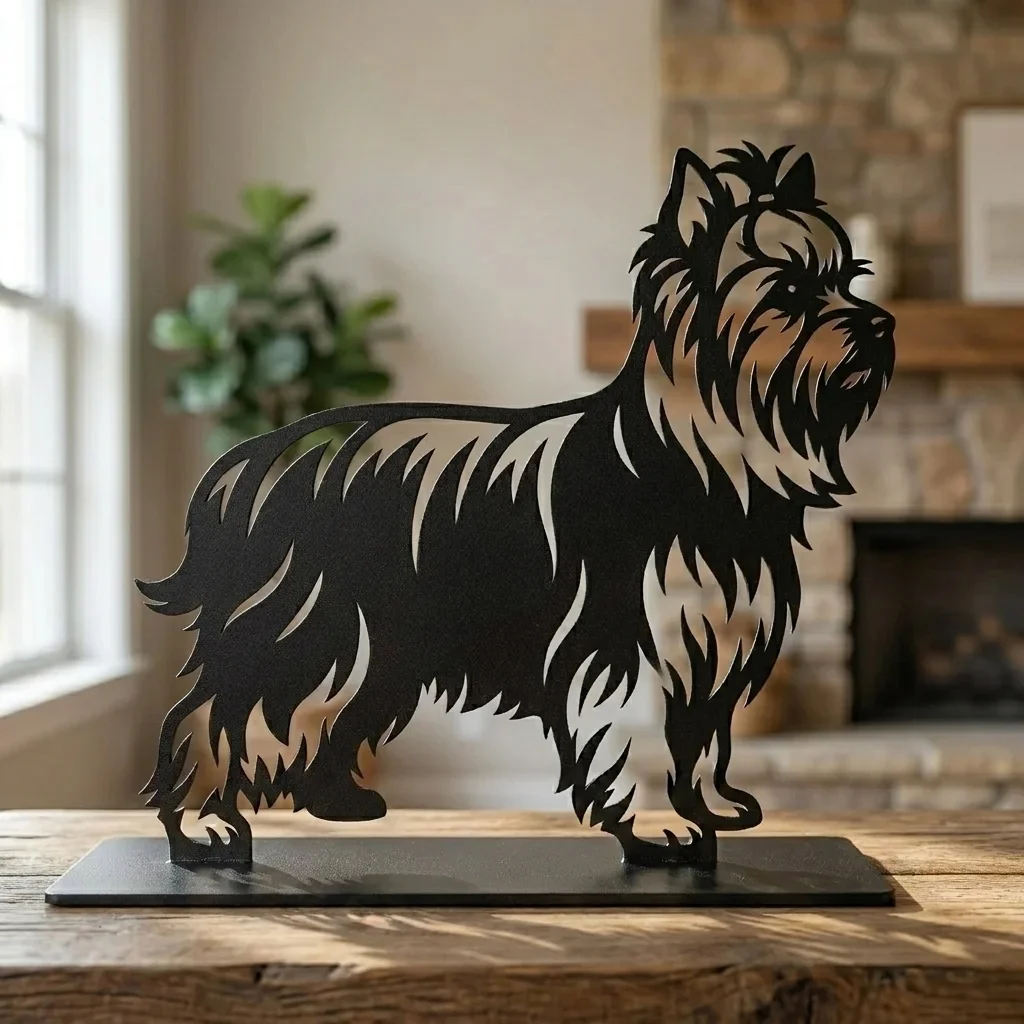 Yorkshire Terrier - metalowa dekoracja wolnostojąca, model 2