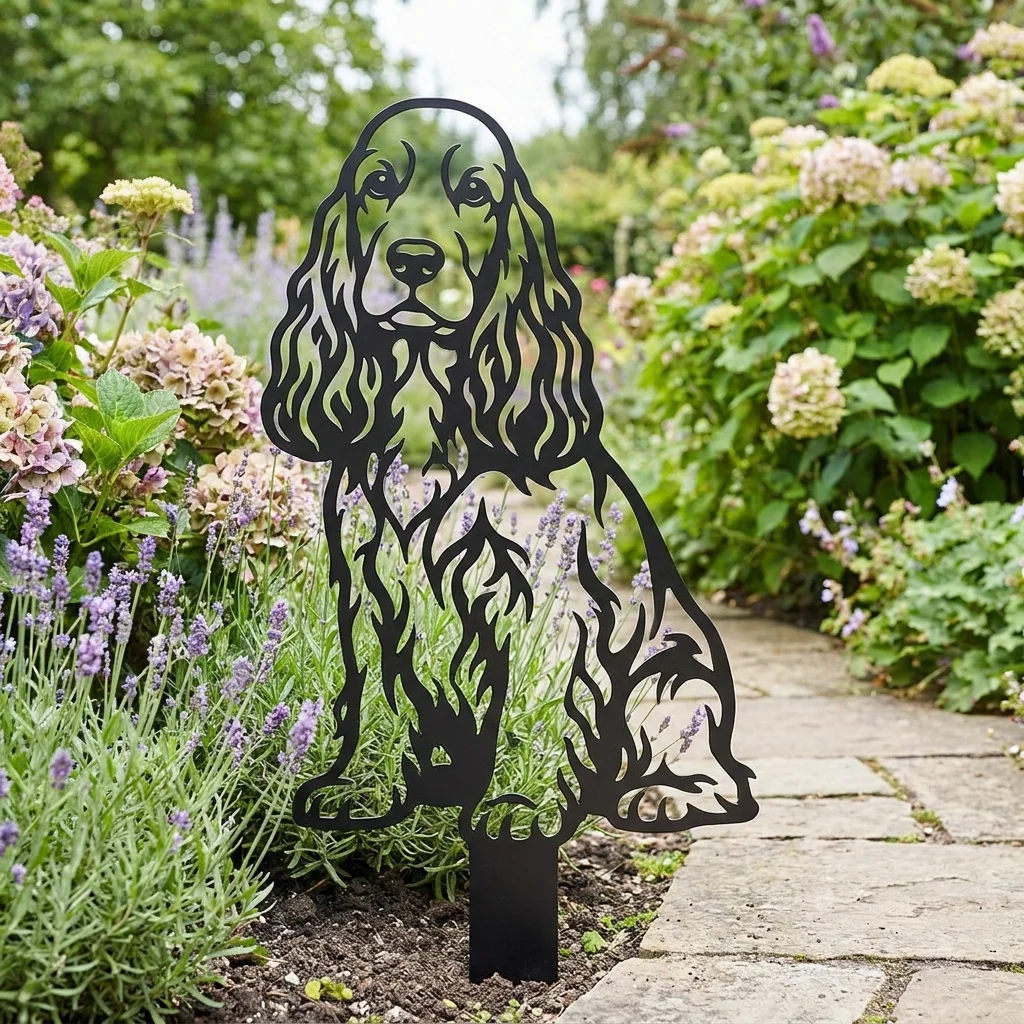 Cocker Spaniel v2 – metalowa dekoracja ogrodowa