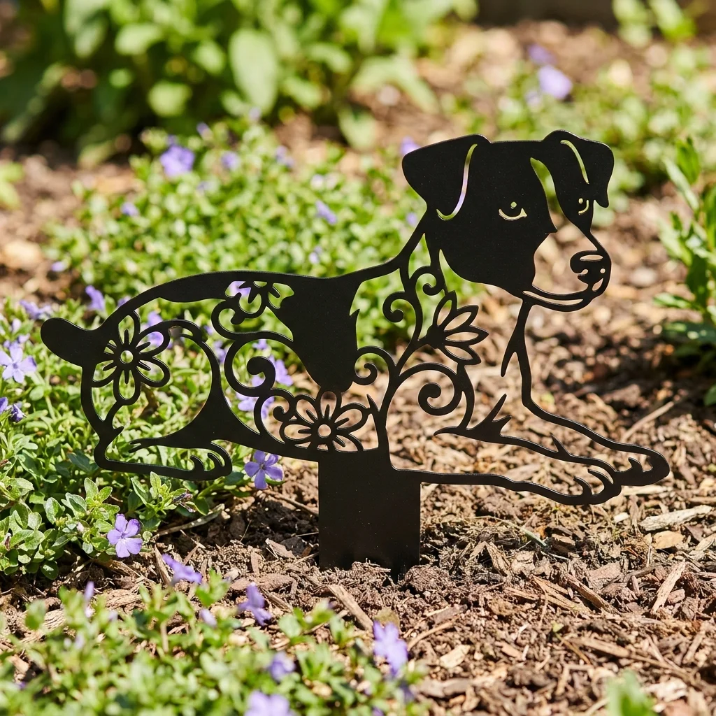 Jack Russell Terrier – metalowa dekoracja ogrodowa