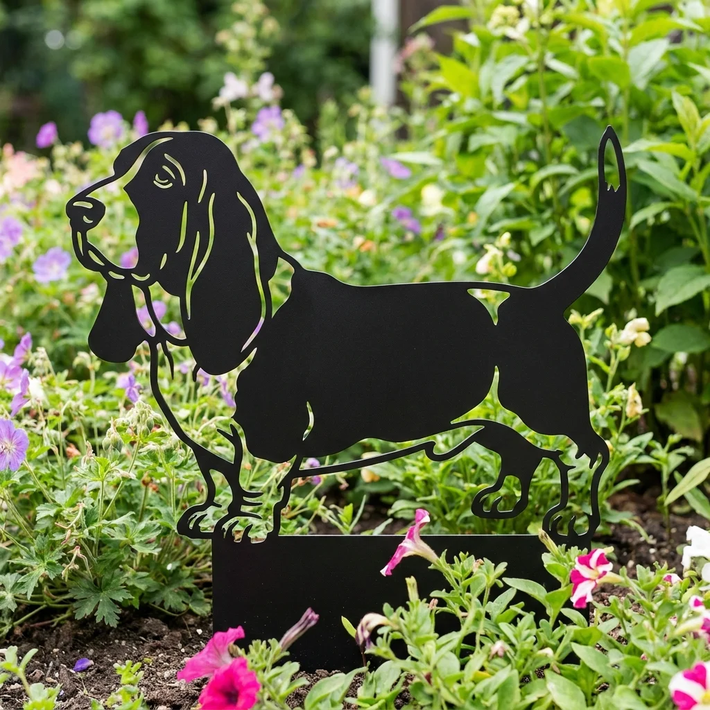 Basset Hound – Dekoracja Ogrodowa Metalowa
