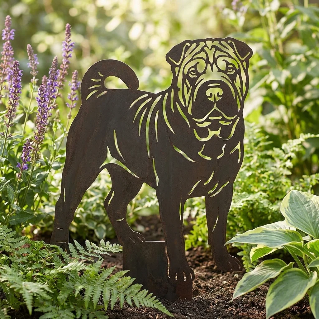 Shar pei v3 – Dekoracja Ogrodowa Metalowa