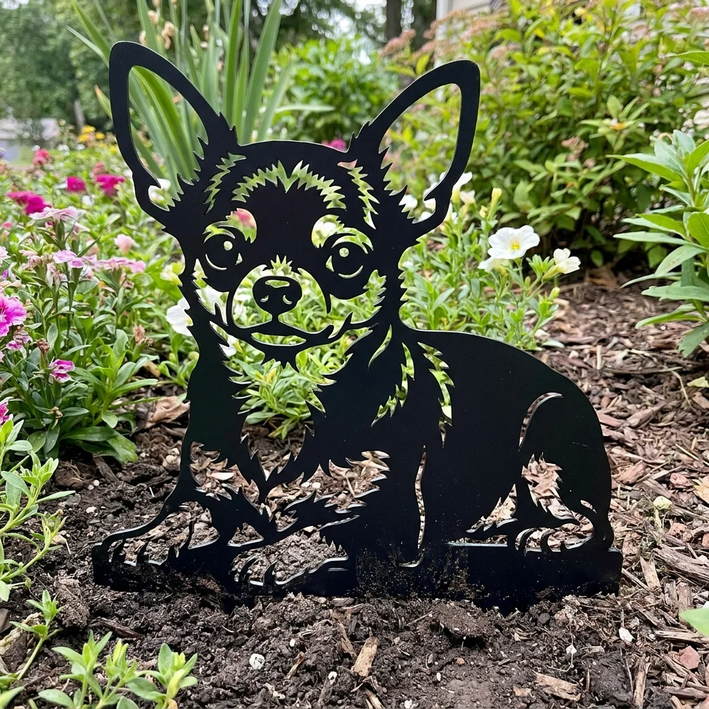 Chihuahua – metalowa dekoracja ogrodowa