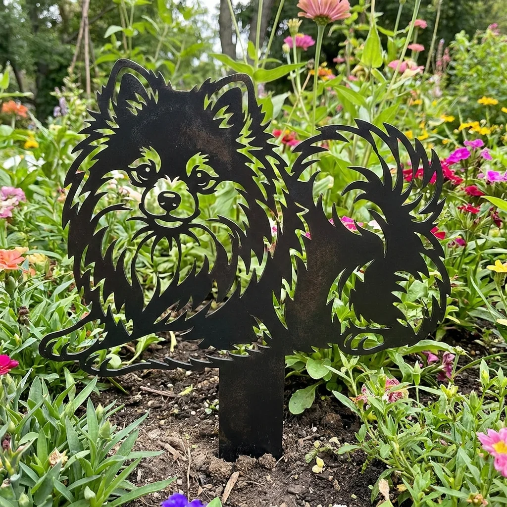 Pomeranian – metalowa dekoracja ogrodowa