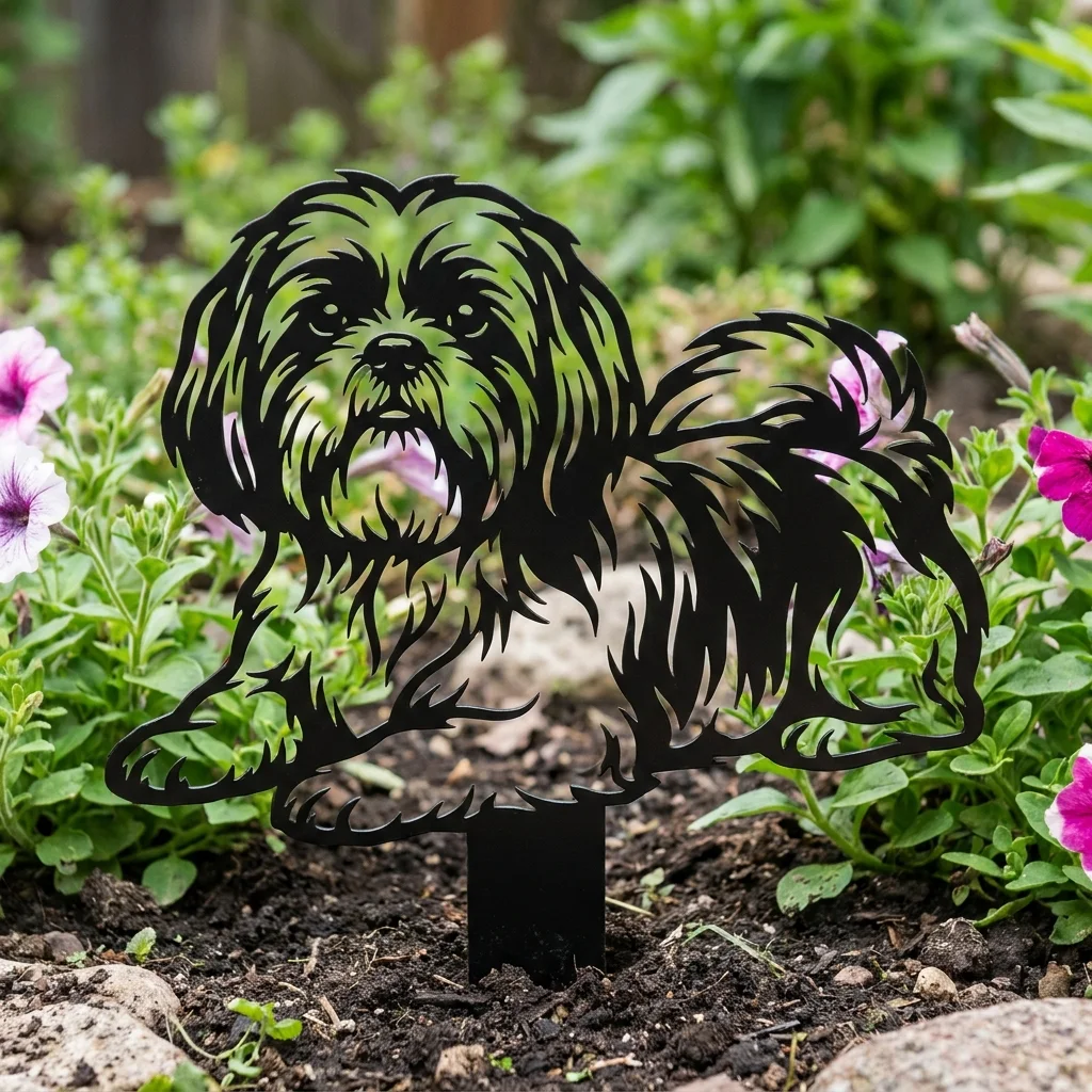 Shih Tzu – metalowa dekoracja ogrodowa