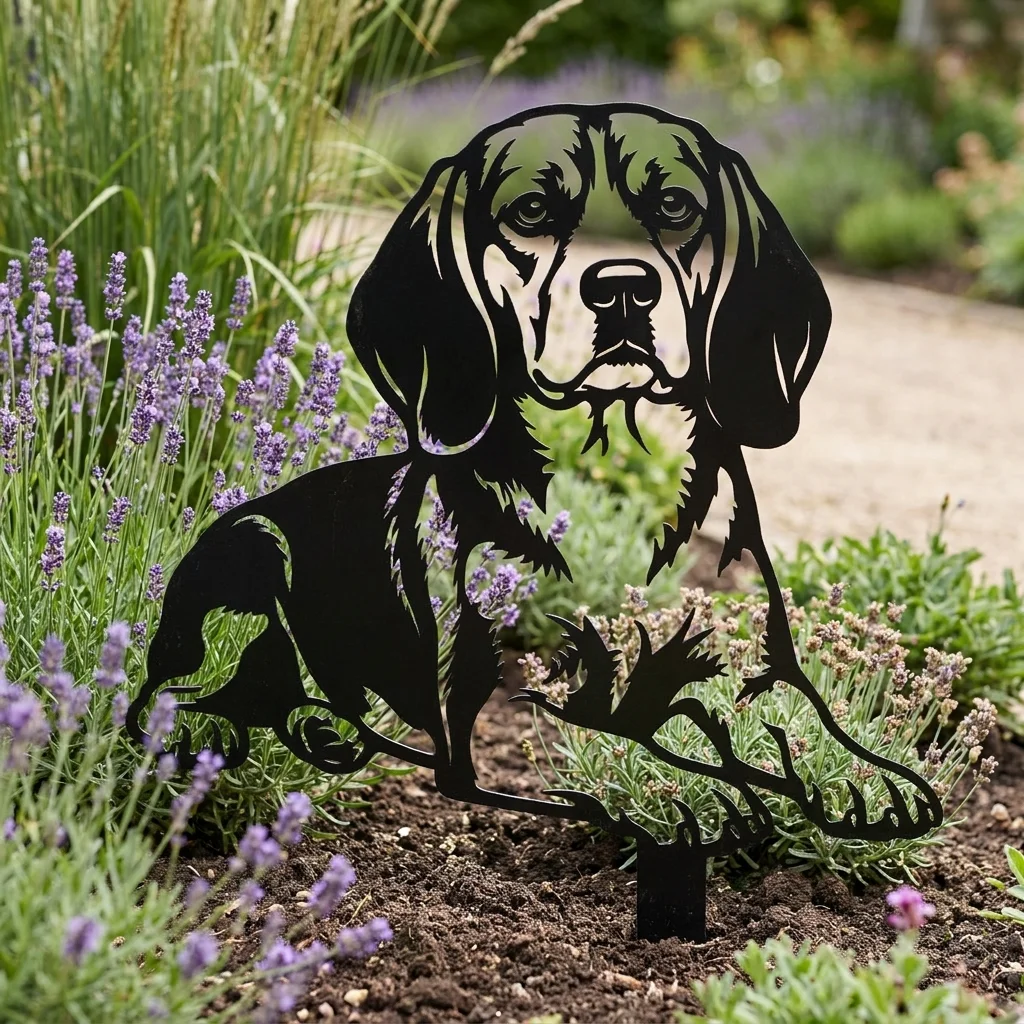 Beagle – metalowa dekoracja ogrodowa