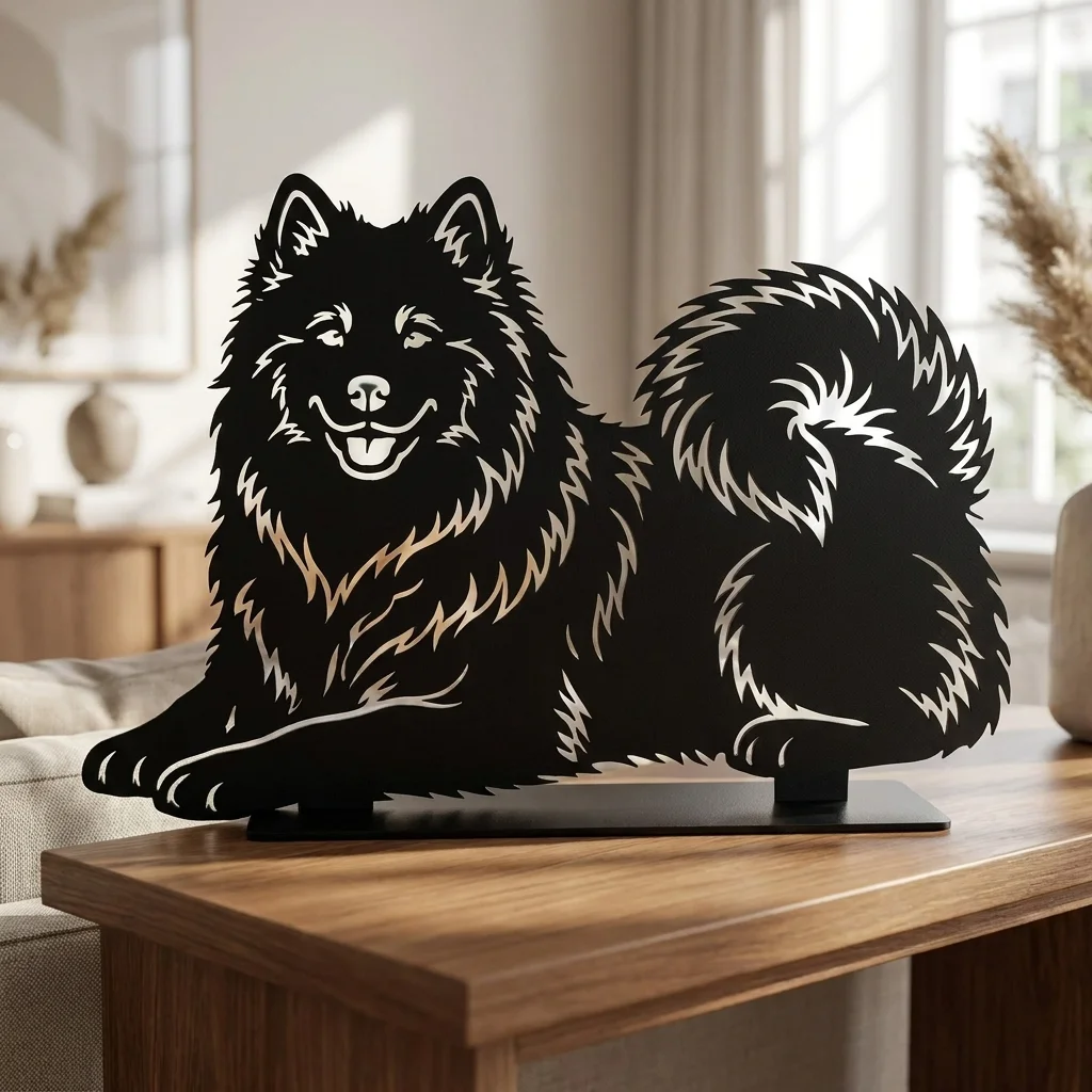 Samoyed - metalowa dekoracja wolnostojąca, model 3