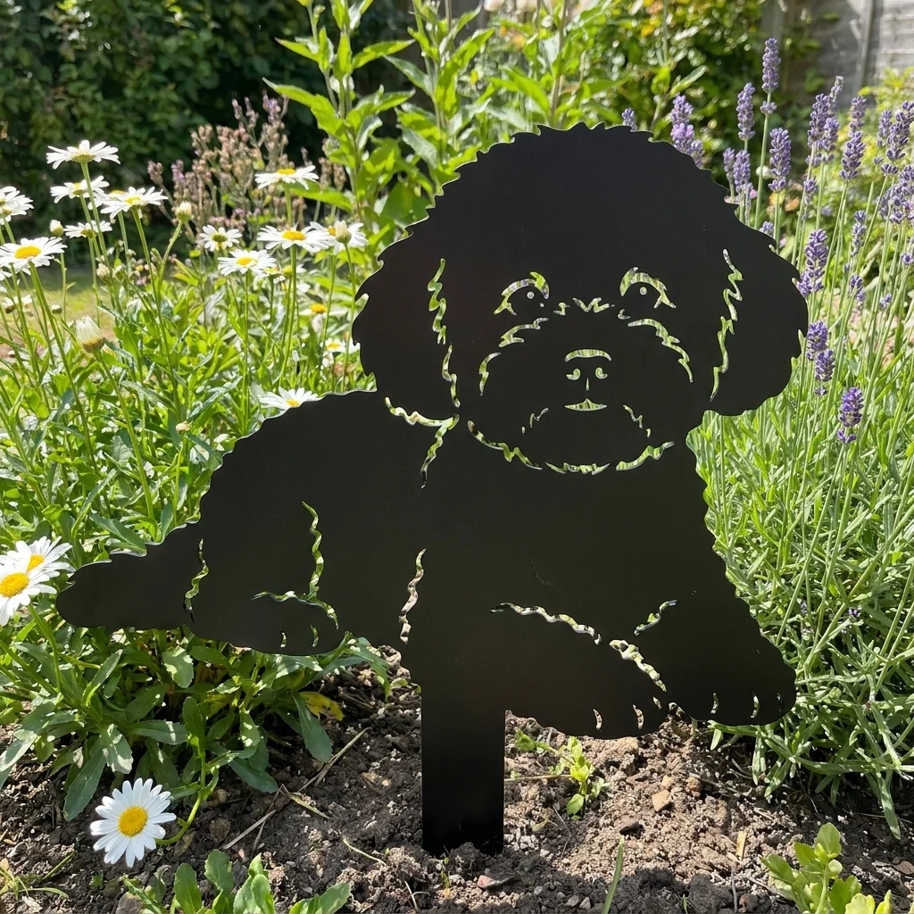 Bichon Frise v4 – Dekoracja ogrodowa metalowa