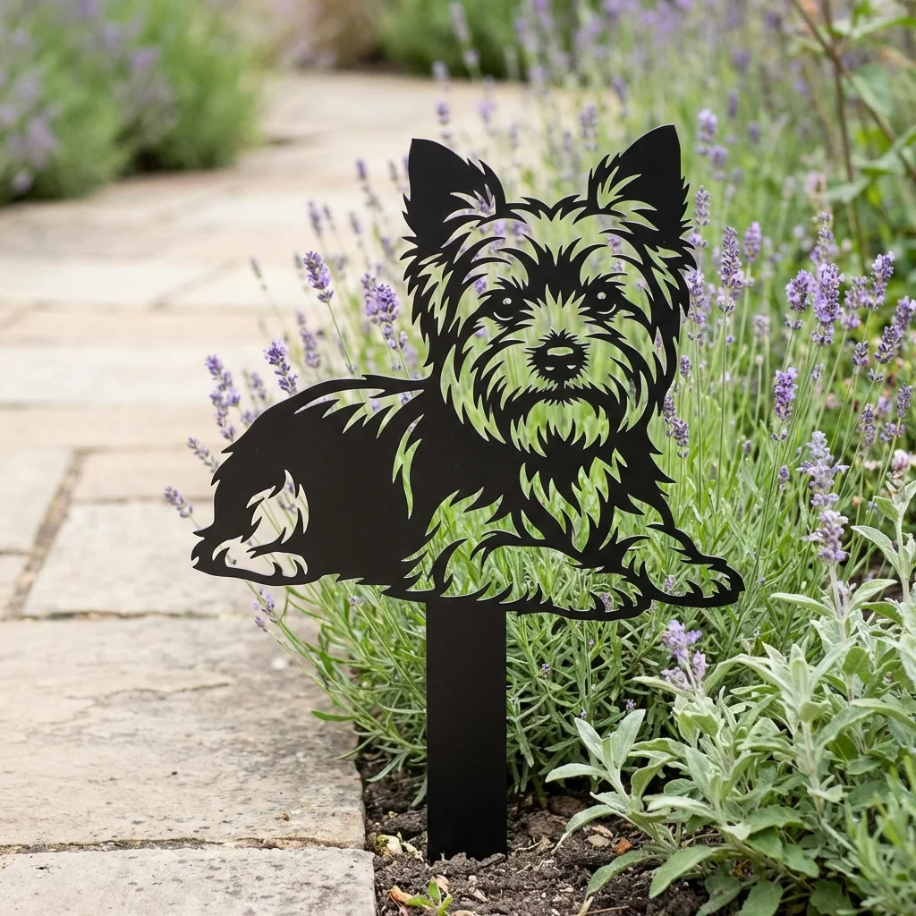 Yorkshire Terrier – Dekoracja Ogrodowa Metalowa