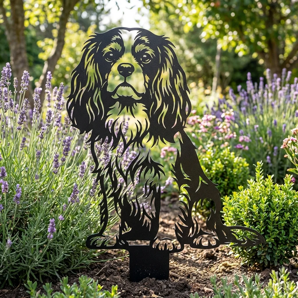 Spaniel king cawalier v5 – Dekoracja Ogrodowa Metalowa