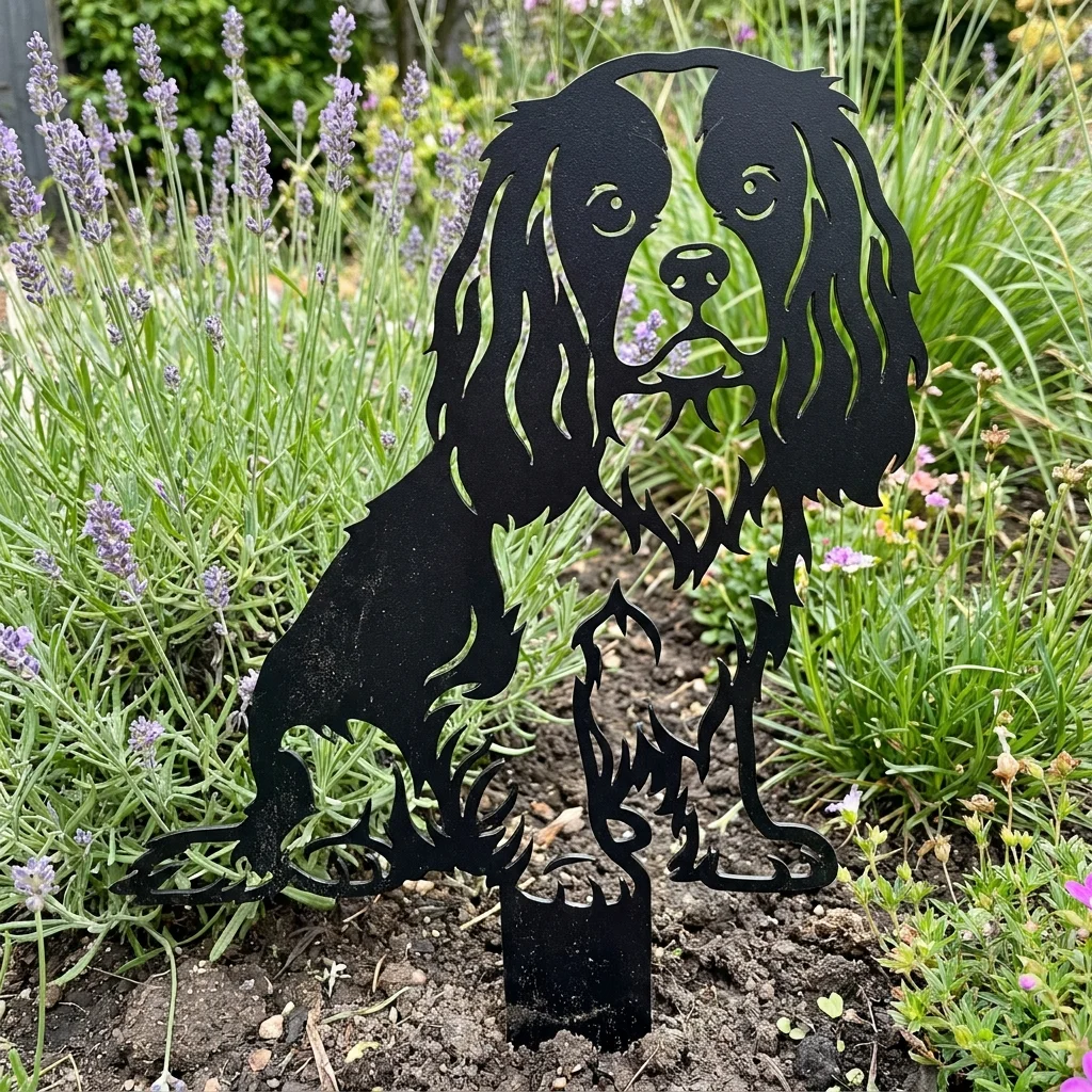Spaniel king cawalier v2 – Dekoracja Ogrodowa Metalowa