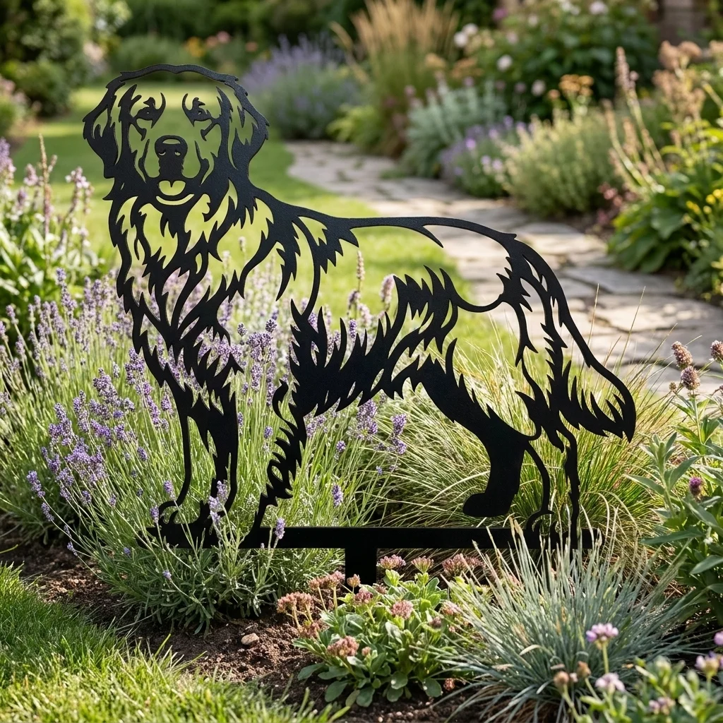 Golden_Retriever v5 – Dekoracja Ogrodowa Metalowa