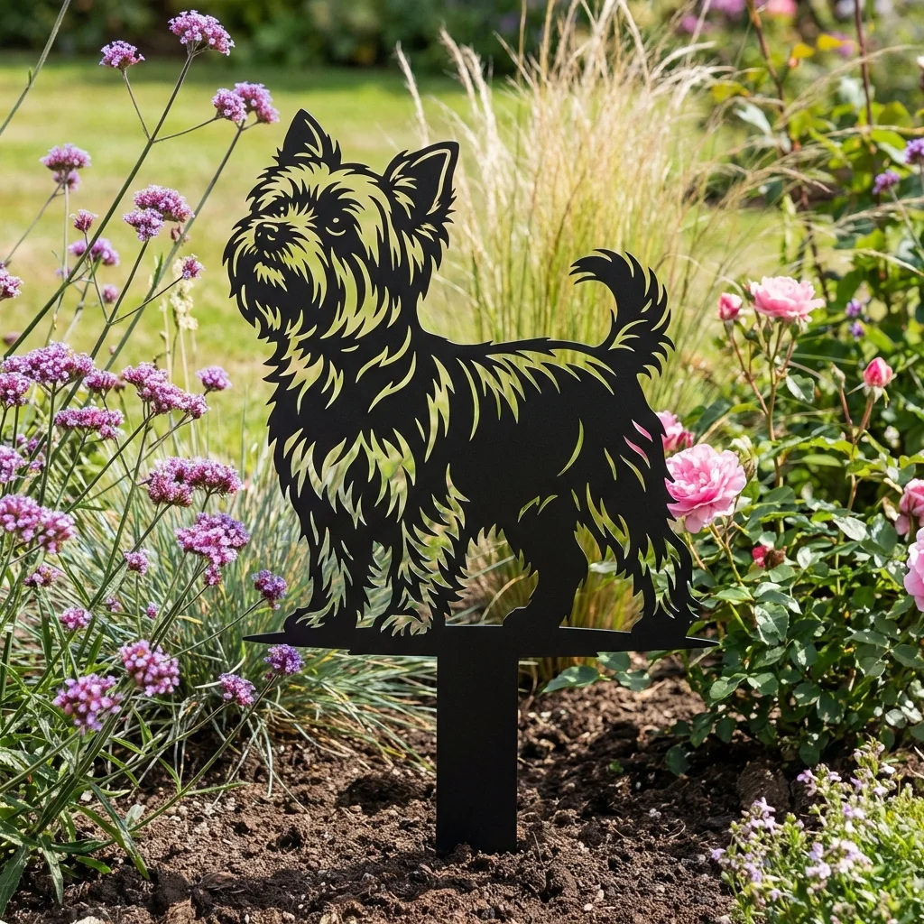 Yorkshire Terrier v5 – Dekoracja Ogrodowa Metalowa