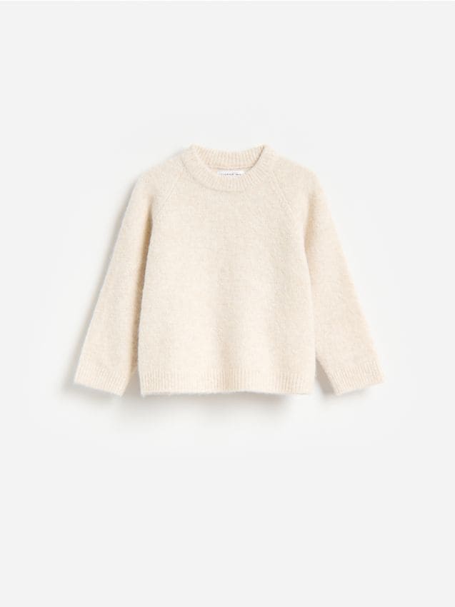 Reserved - Gładki sweter - beżowy