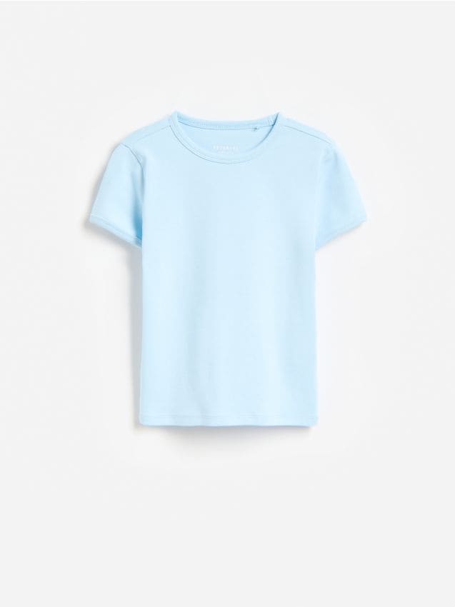 Reserved - T-shirt z dodatkiem modalu - jasnoniebieski