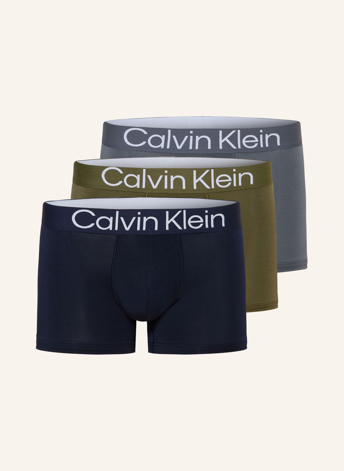 Calvin Klein Zestaw 3 Par Bokserek Ultra Soft Lyocell gruen