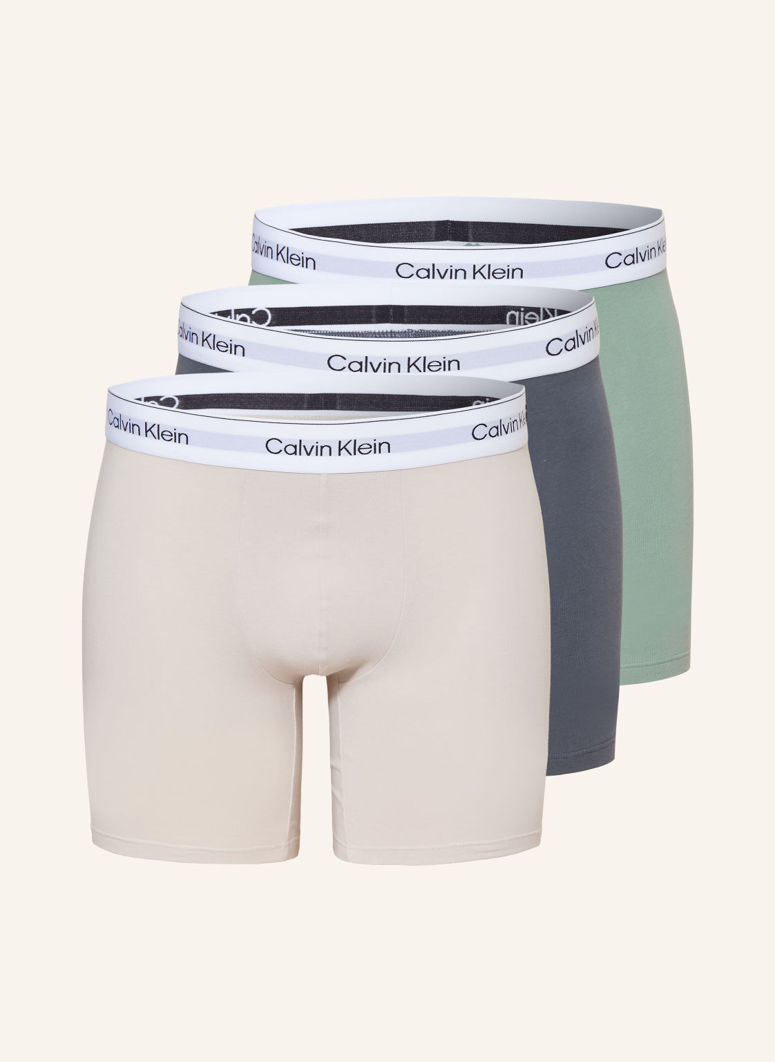 Calvin Klein Zestaw 3 Par Bokserek Icon Cotton Stretch gruen