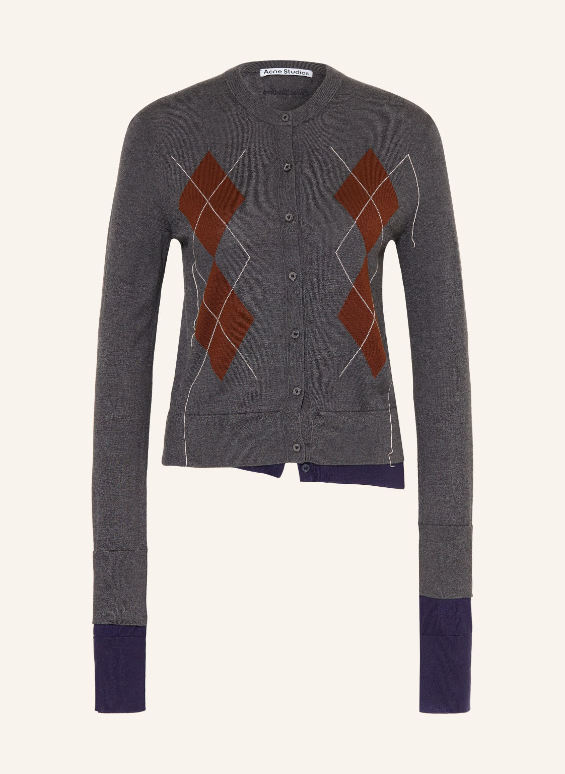 Acne Studios Kardigan Z Jedwabiem grau