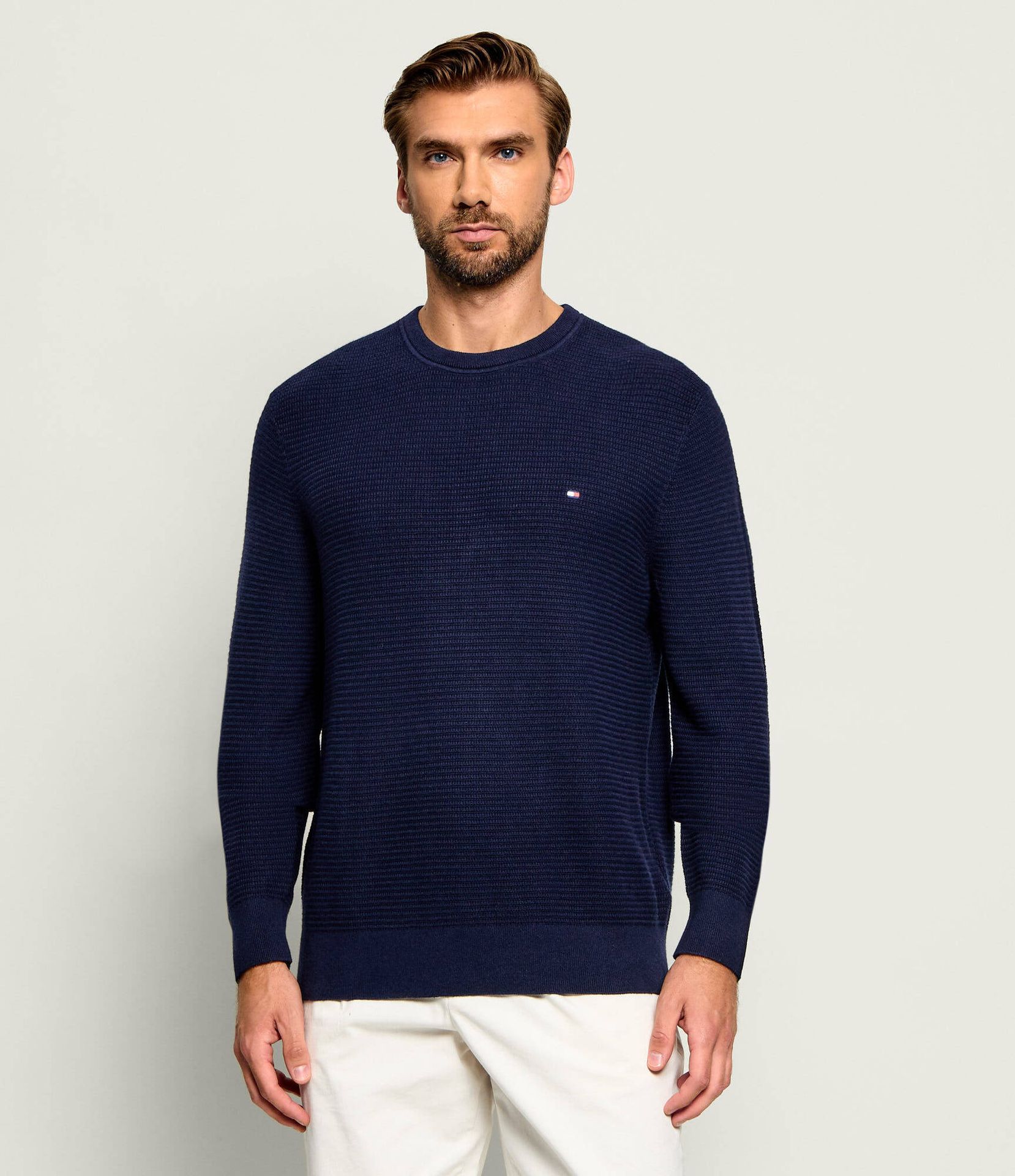 Tommy Hilfiger Sweter Regular Fit z dodatkiem kaszmiru