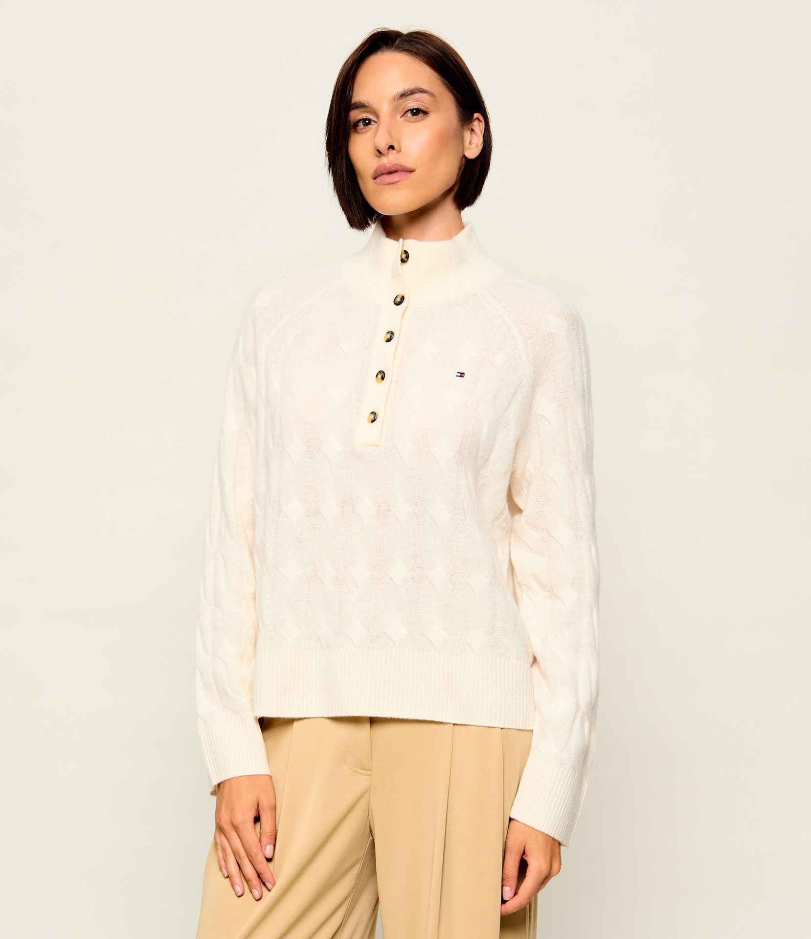 Tommy Hilfiger Wełniany półgolf Henley Relaxed fit
